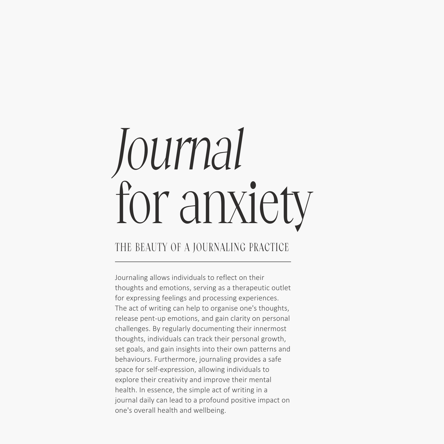 Managing Your Anxiety Journal Digital Ebook