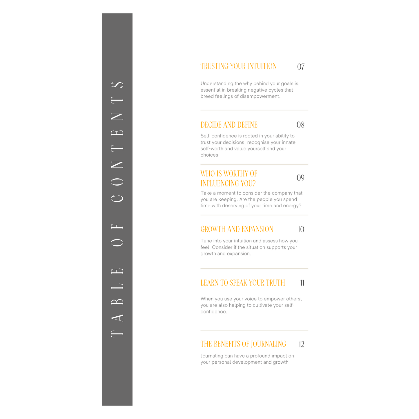 Self-Confidence Journal Digital Ebook